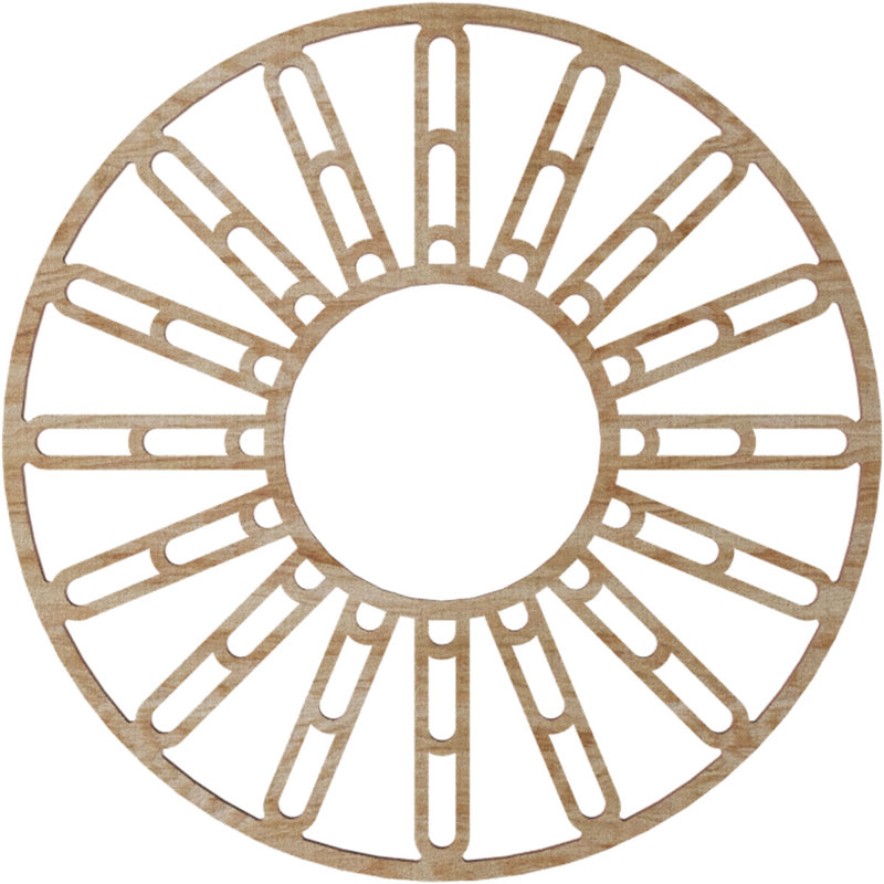 Médaillon de plafond en bois Hale, H 16 po x l 16 po x P 0,38 po, Chêne rouge