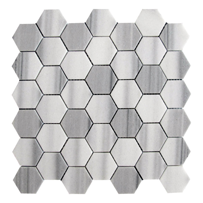 11.8" x 11.8" Natural Stone Honeycomb Mosaic Wall & Floor Tile, White