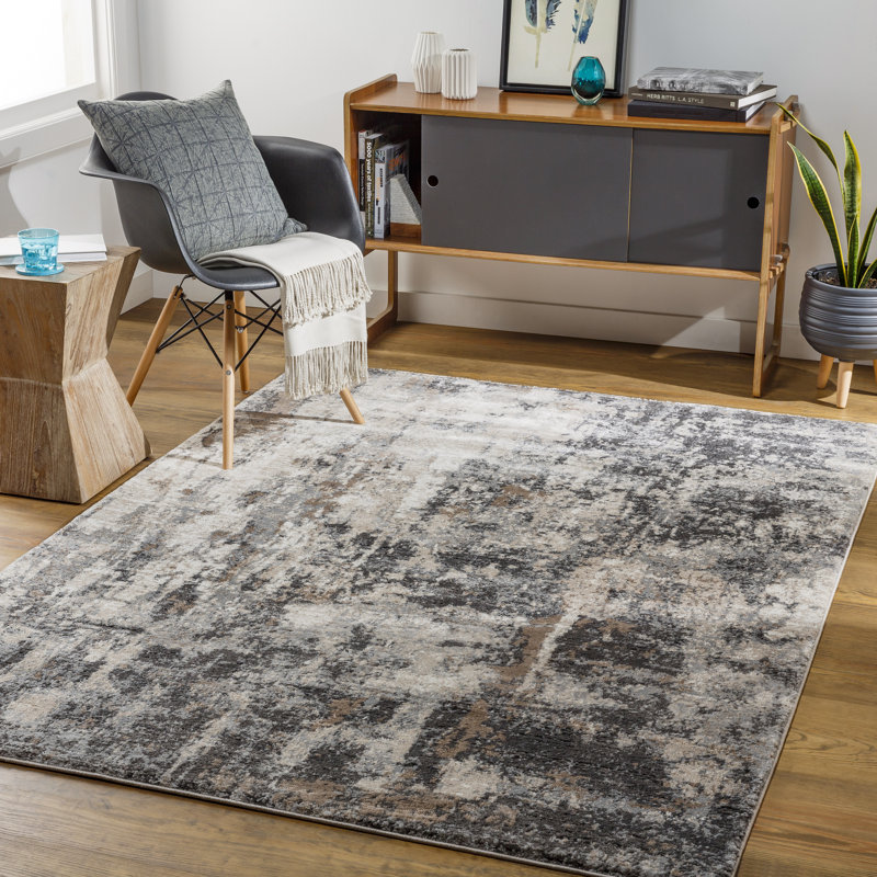 Brod Abstract Indoor Rug, Rectangle 5'3" x 7'