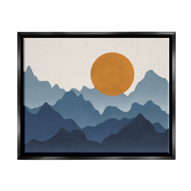 «Rising Sun Jagged Layered Mountain Range Peaks», art mural par JJ Design House LLC, H 25 po x l 31 po x P 1,7 po