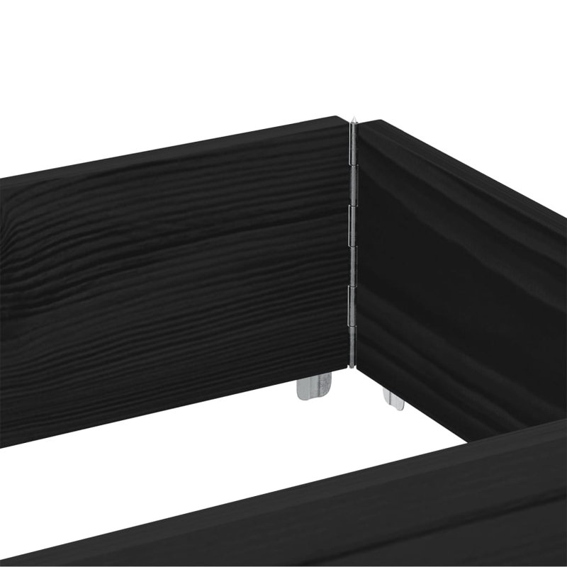 Corliss Wood Planter Box, 23.82" H x 59.06" W x 39.37" D, Black