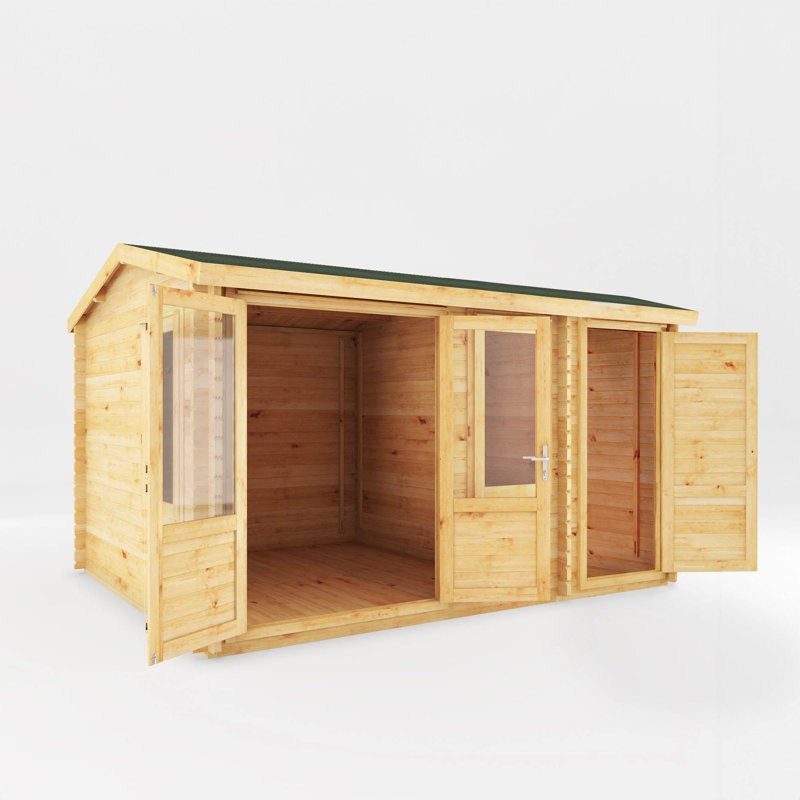 Mercia 13ft x 10ft Home Office Elite Log Cabin With Side Shed (44mm)