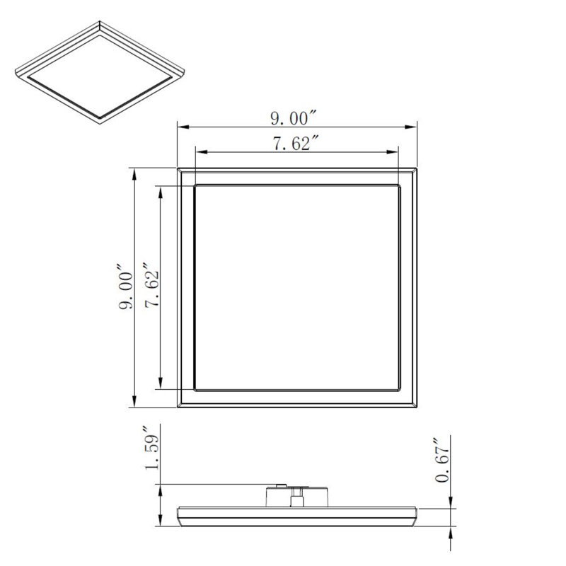 Blink Dimmable Square Flush Mount, White