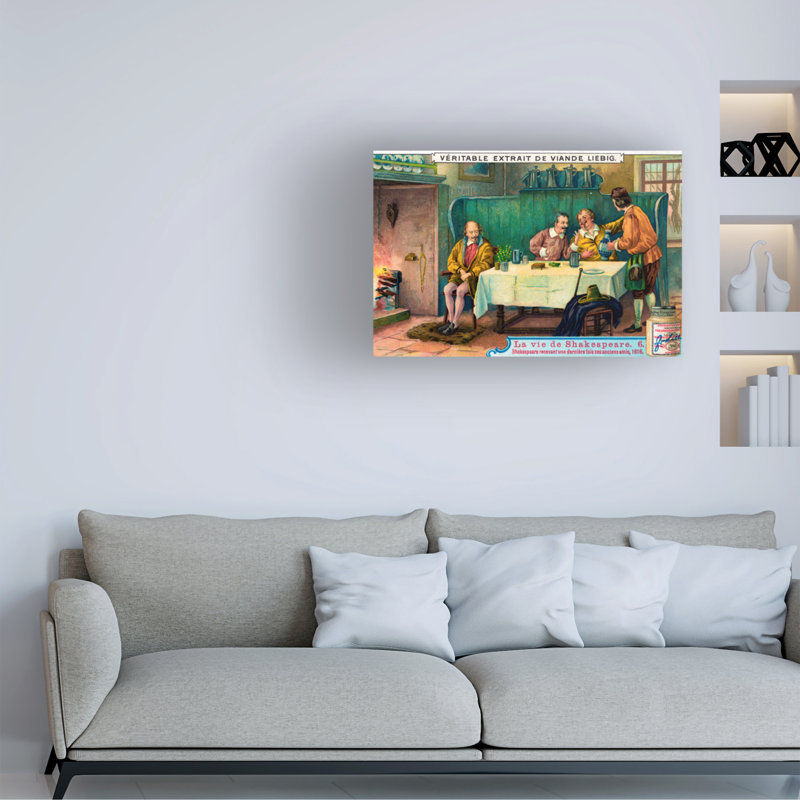 Art de la vie sur toile, artiste inconnu, vie de William Shakespeare, H 22 po x l 32 po