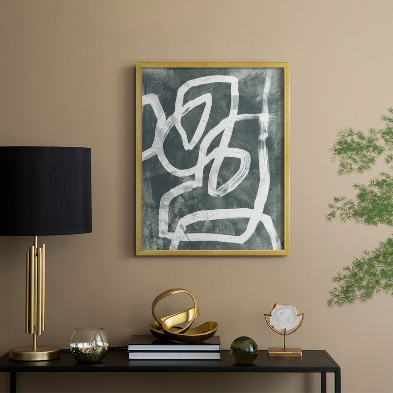 «Chalk Line I», reproduction encadrée - bois massif, H 15 po x l 12 po, Doré