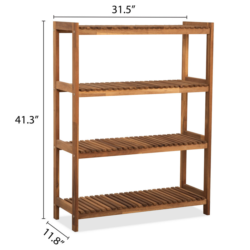 16 Pairs Solid Wood Shoe Rack