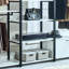 Armoire en bois blanc - structure en métal, rangement extra profond, chaleur et eau, surface anti-taches, planche autoportante E0 pour un espace propre et bien rangé