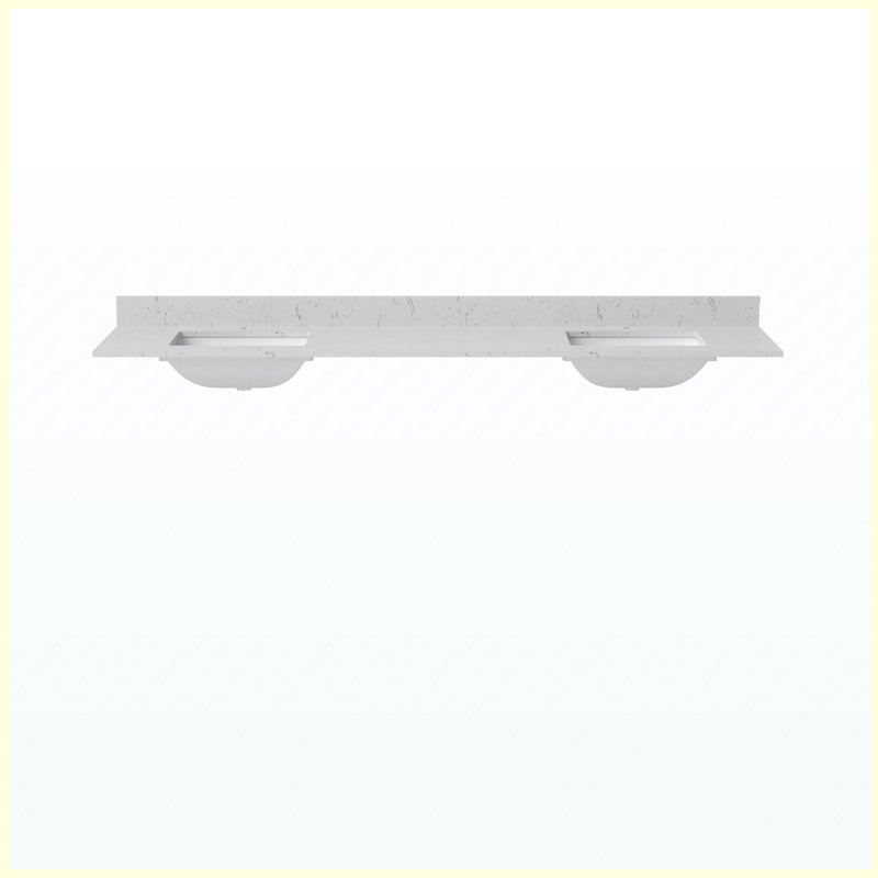 Meuble-lavabo autoportant moderne 83 po avec lavabo double 83 po avec lavabo intégré et trous pré-percés