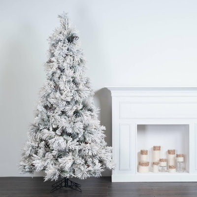 Sapin de Noël artificiel blanc / vert en flan Odaniel