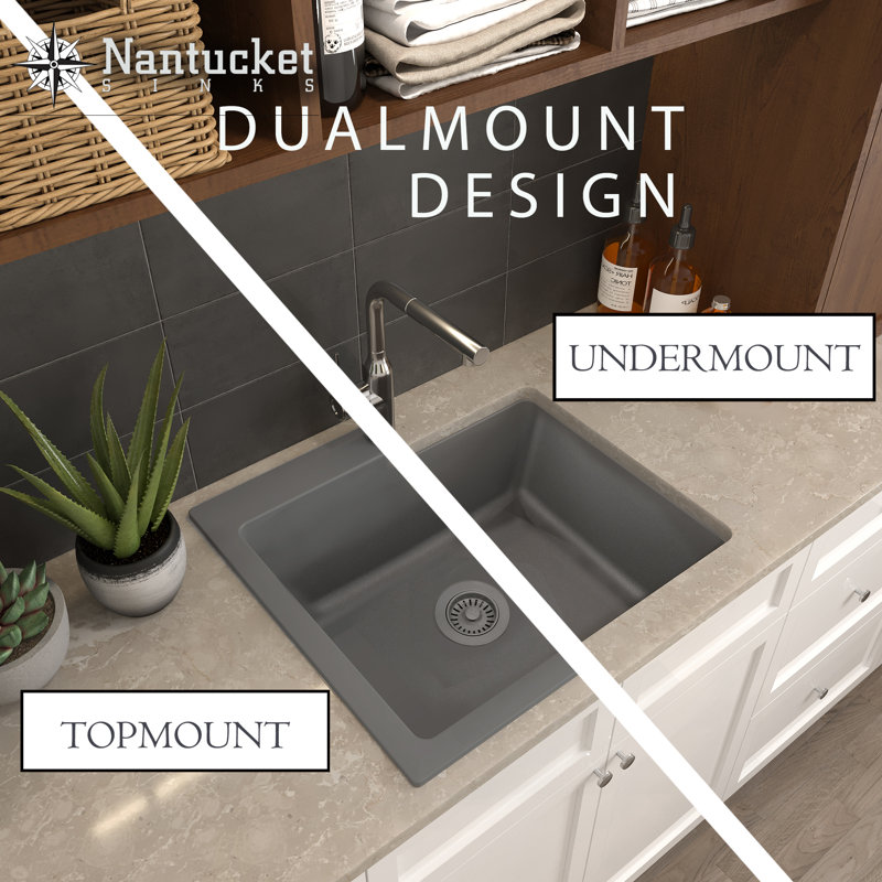Rockport 25'' L x 21.75'' W Laundry Sink, Titanium