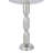 Modern Stacked Metal Table Lamp with Glass Accents and Linen Shade-512851596