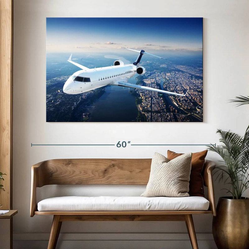 Mehar Flying Private Jet, 34" H x 51" W