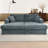 86.22 Inches Wide Deep Seat Oversized Loveseat Chaise Lounge-138603683