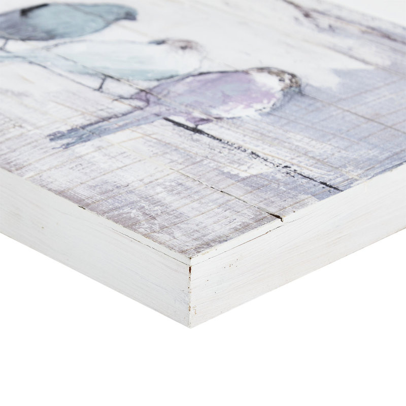 Art mural de planche de bois peint à la main, teintes grises et blanches, 30 po x 12 po x 1,5 po, rustique, Summers 'Design Decor, blanc, décoration intérieure