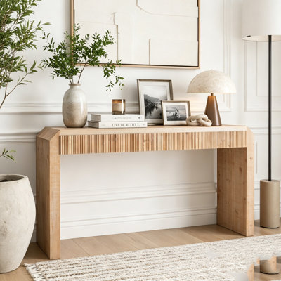 Rustic Wooden Console Table with Drawer
