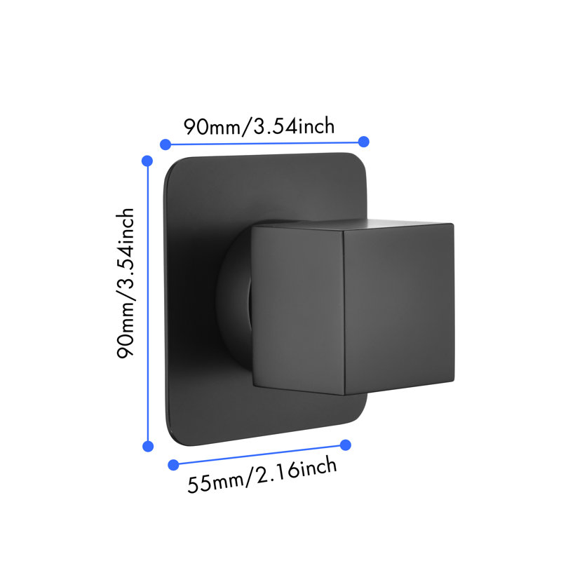 3/4" Cast Metal Volume Valve - Adjustable Flow, Brass Handle, Matt Black, Product High Flow Adjustable, Construction