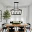 Luminaire suspendu linéaire à 3 lumières de style ferme pour îlot de cuisine Farmhouse