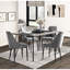 Table de salle à manger à plateau en bois gris, pieds en métal noir, atmosphère moderne, table de 30,5 po de hauteur, avec une taille de 60 po x 36 po