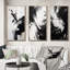 The Other Side Minimal Black & White Abstract III - Abstract Painting Art Set Of 3 Pieces-1434152412-1434152410