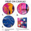 Explosions roses et bleues de couleurs - art mural abstrait grand 4 pièces-635720559-635720545
