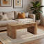 Table basse 48 po avec tiroir de rangement caché, bois naturel | Idée cadeau