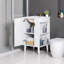 Meuble-lavabo de style français de 20 po avec lavabo en céramique intégré, meuble-lavabo simple autoportant avec porte à fermeture en douceur et poignées en demi-lune, blanc-148962807