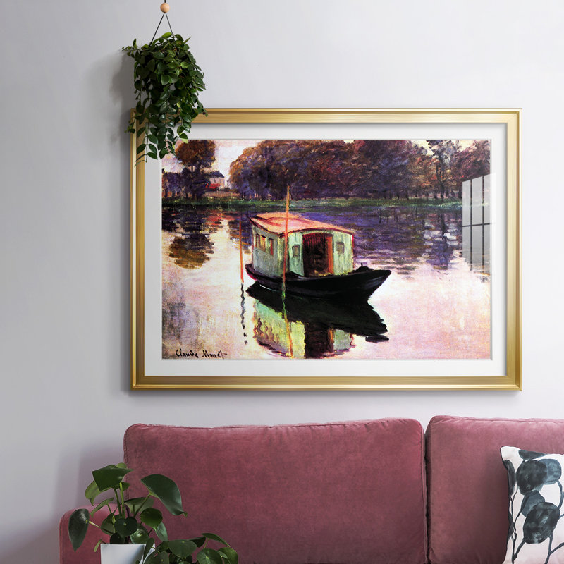 Monet, impression encadrée sur papier par Claude Monet, Or, H 19 po x l 27 po x P 1,5 po