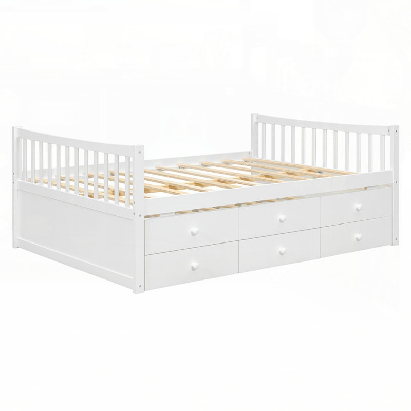Lit de jour avec lit gigogne et tiroirs, conception peu encombrante pour les chambres d'amis, combinant rangement et confort dans un ensemble élégant