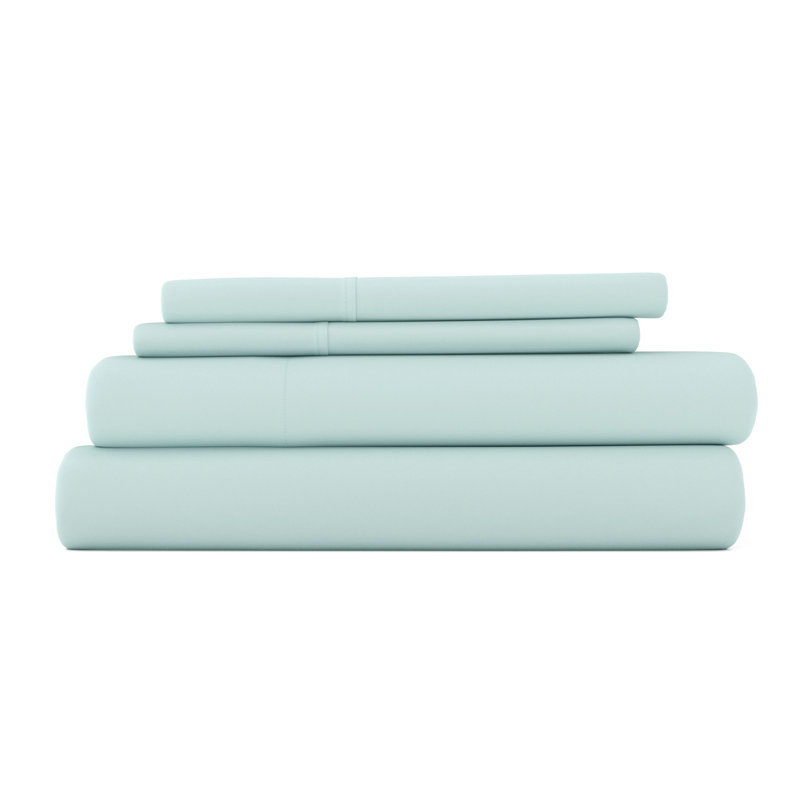 Ensemble de draps en microfibre Sateen, Ensemble de draps pour lit double + un drap-housse, Bleu ciel