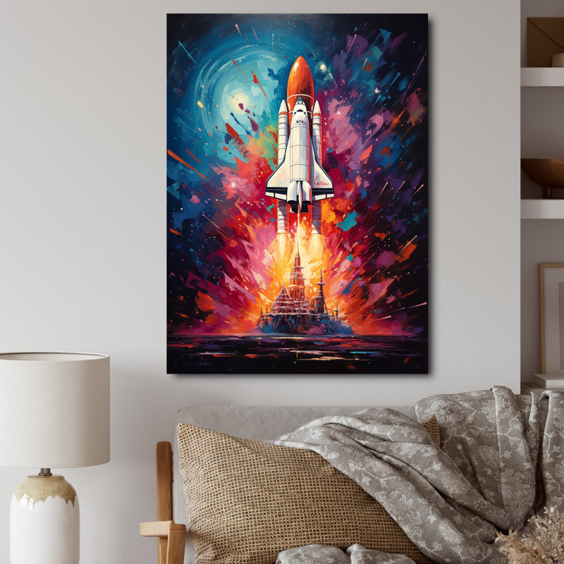 Rocketship Reson - art mural sur toile Rocketship, H 44 po x l 34 po x P 1,5 po, Toile tendue