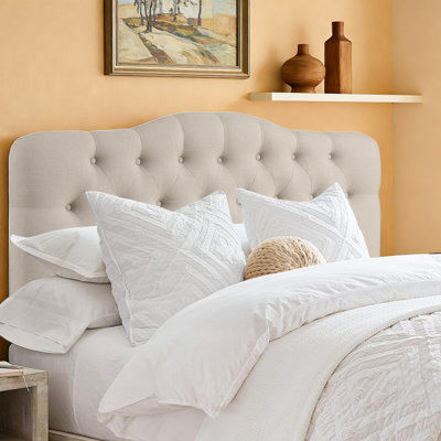 Tufted Upholstered Wingback Headboard, Solid Wood Head Board with Wood Legs, Adjustable Height Bed headboard from 47” to 63” Fabric Headboard in Moder by Latitude Run