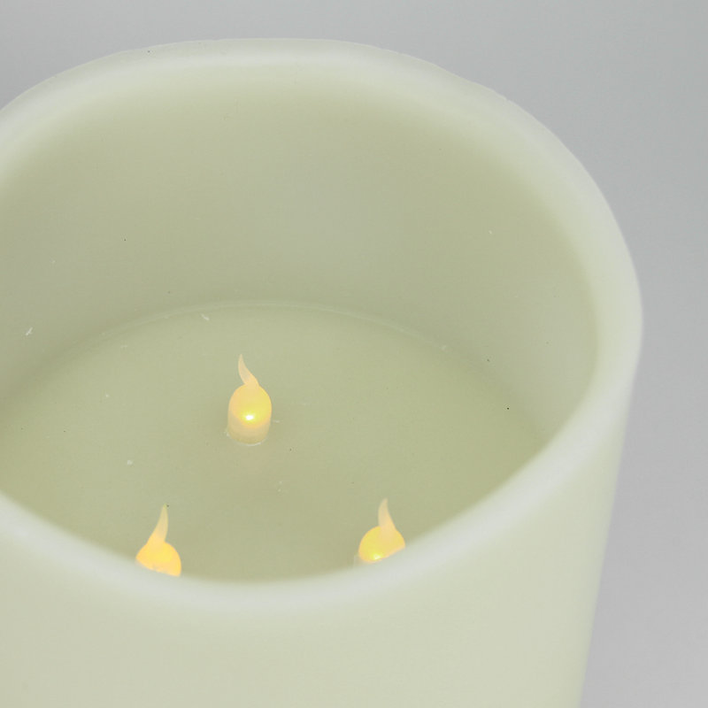 Bougie sans flamme et sans parfum, H 12 po x l 6 po x P 6 po, Crème