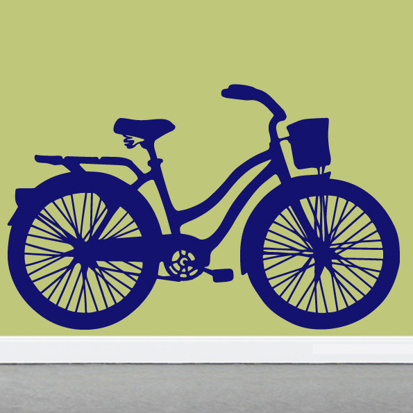 Adhésif décoratif vélo rétro, Bleu marine