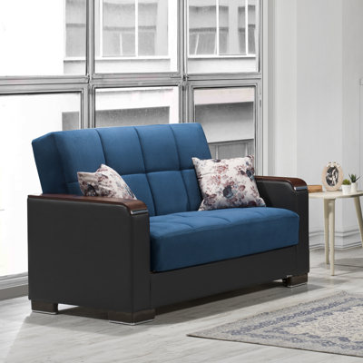 Annalice 65 in. Fabric 2-Seater 3-in-1 Sleeper Loveseat Sofa Bed with Storage by Hokku Designs