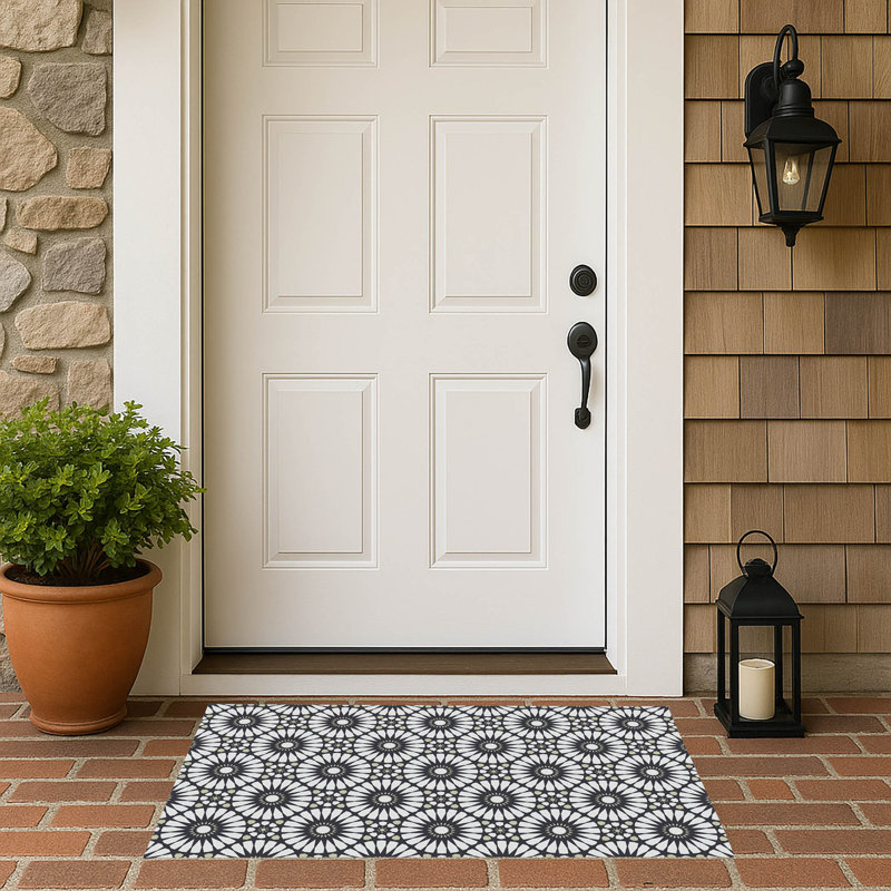 Sylvia Outdoor Doormat, Charcoal, 34'' W x 21'' L