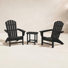 Nautical 3-Piece Adirondack Set with South Beach 18" Side Table