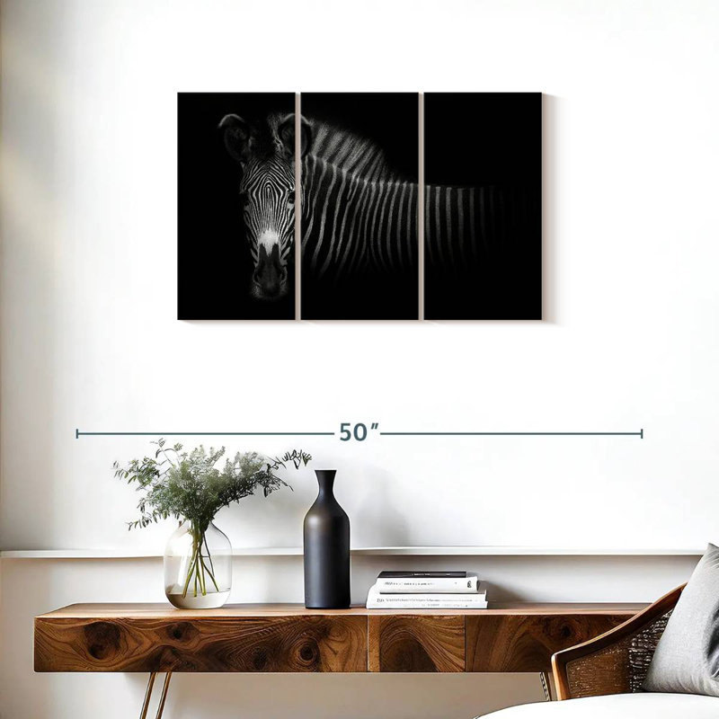 Zebra In The Dark, 20" H x 33" W