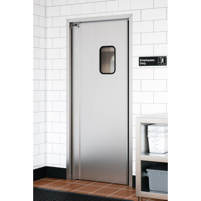 Porte de circulation commerciale en aluminium simple avec fenêtre