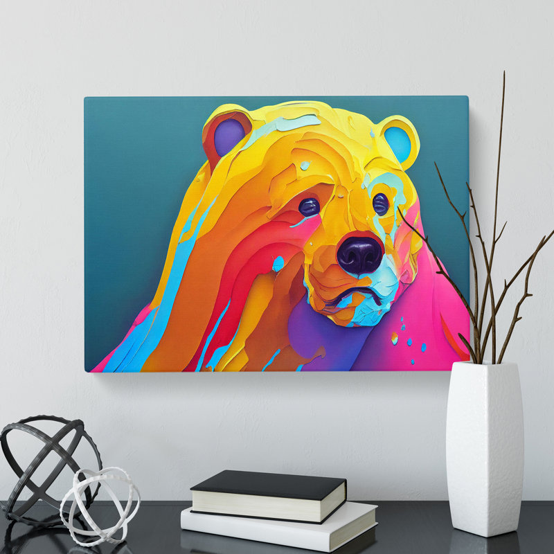 Bear Paint Splash Vol.4 Abstract - Wrapped Canvas Print, 50cm H x 76cm W x 3cm D