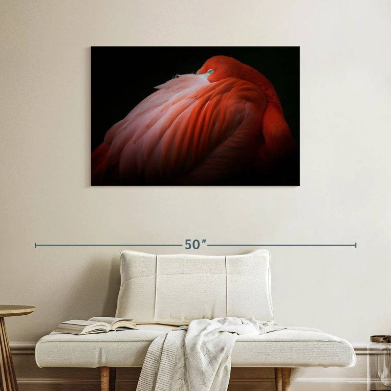 Brampt timide flamant rose, H 26 po x l 39 po