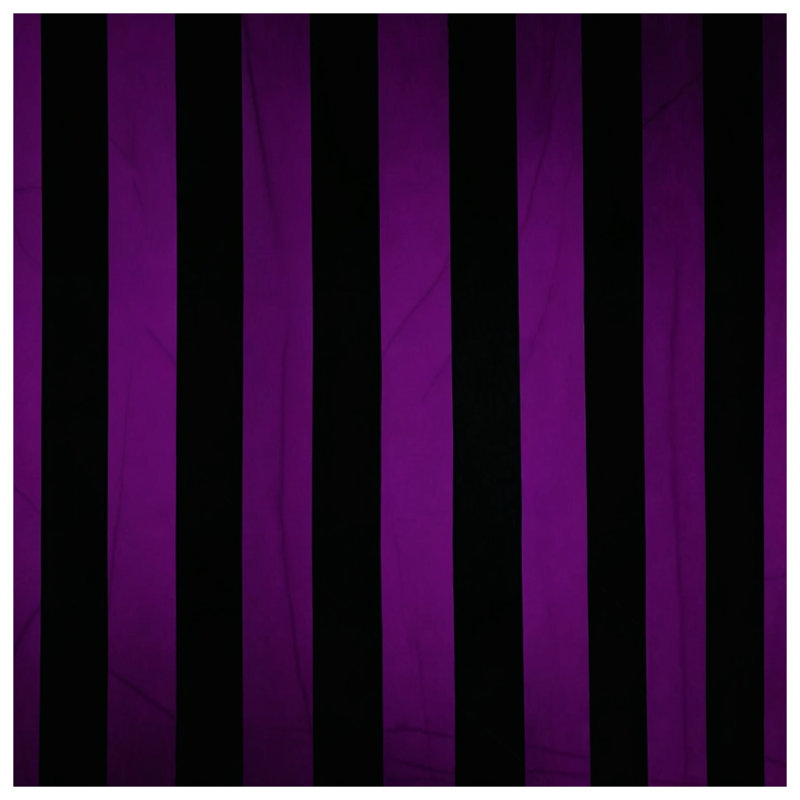 Purple Black Stripes Quilted Thin Bedspread, Full / Double
