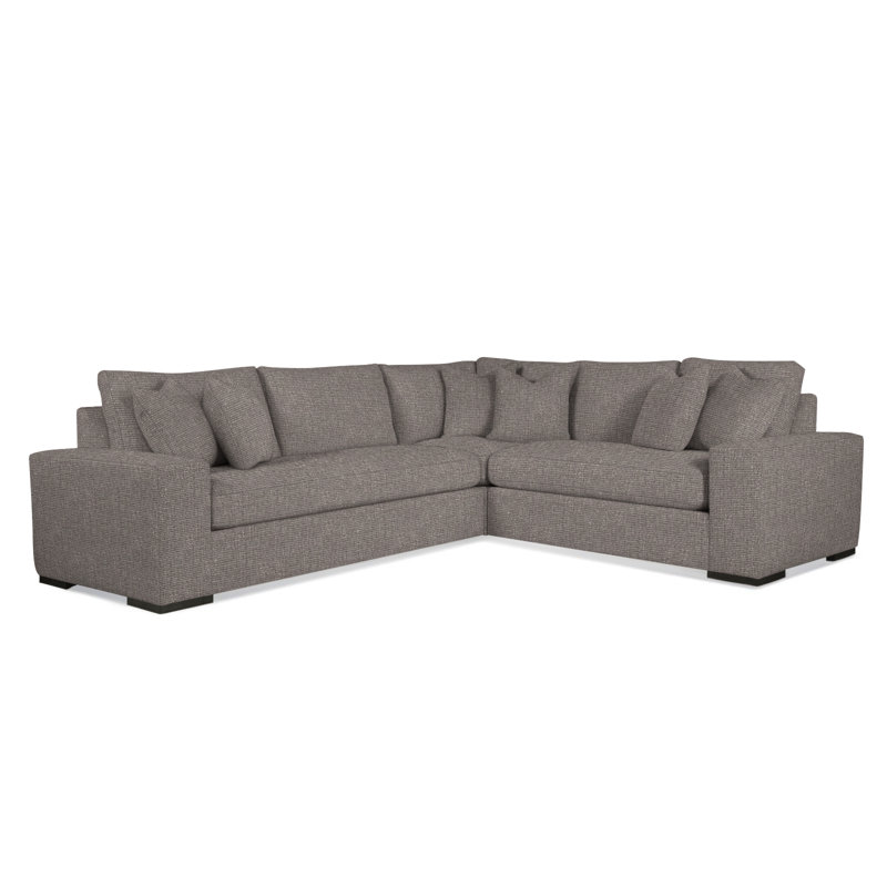 Memphis Sectional, Frost White, Right Hand Facing, Brown Geometric, 0456-33
