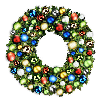 Faux Lighted Pine 72'' Wreath