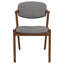 Chaise de salle à manger en noyer foncé et gris (ensemble de 2)-1866057684-1866057685