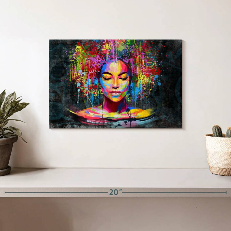 Afro Hair Splash sur impression sur toile, H 8 po x l 12 po x P 1 po