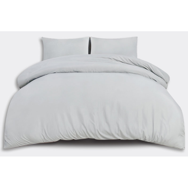 Jermelle Microfibre Modern & Contemporary Duvet Cover Set, Silver