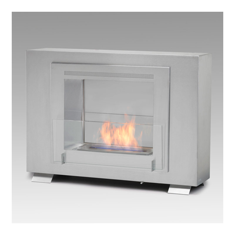Wellington 33.5'' W Bio-Ethanol Fireplace, Stainless Steel