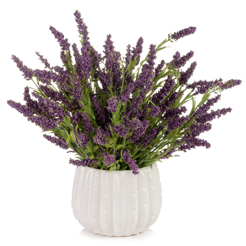 Ledbetter Faux Silk Lavender Arrangement in Pot