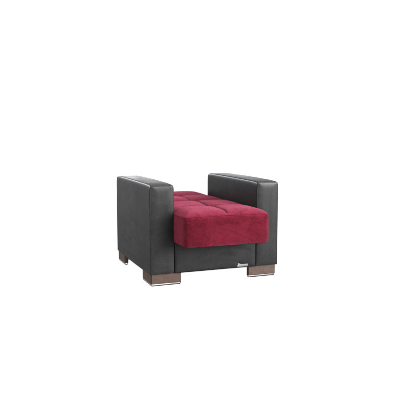 Upholstered Accent Chair, Burgundy Microfiber