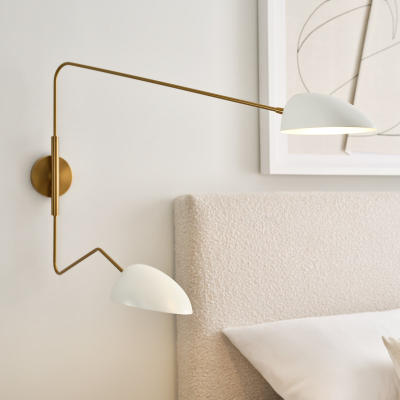 Adarna Swing Arm Sconce, Matte White